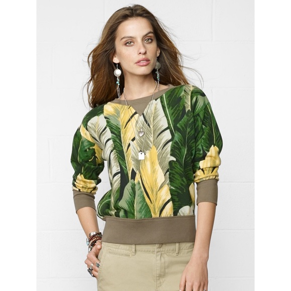 New Denim & Supply Leaf Crew Sweatshirt Small - Picture 3 of 7